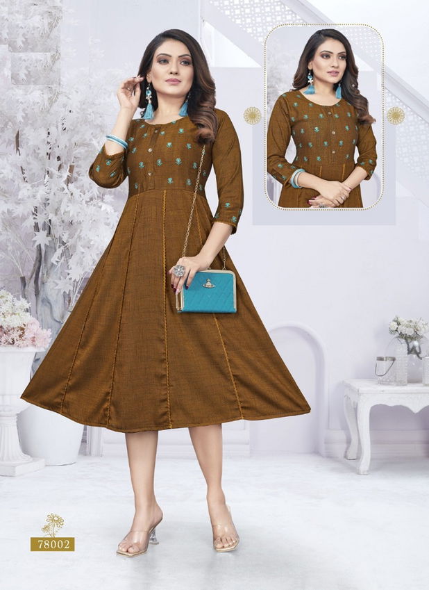 Raashi Vinzo Rayon Regular wear Latest Anarakali Kurti Collection